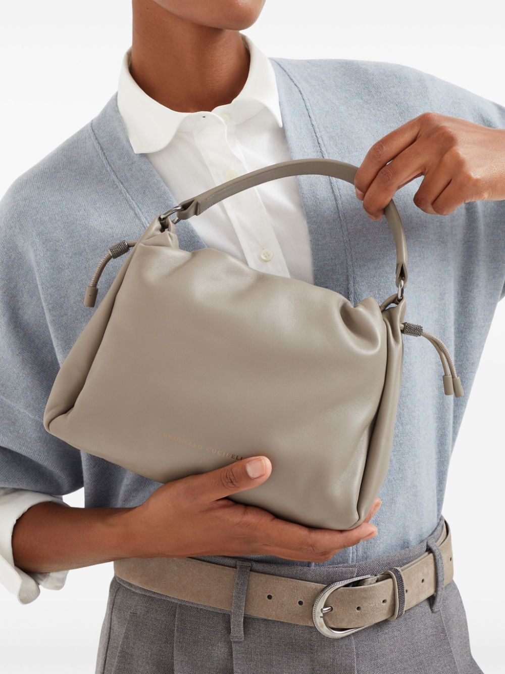 Brunello Cucinelli Small Mellow Leather Bucket Bag