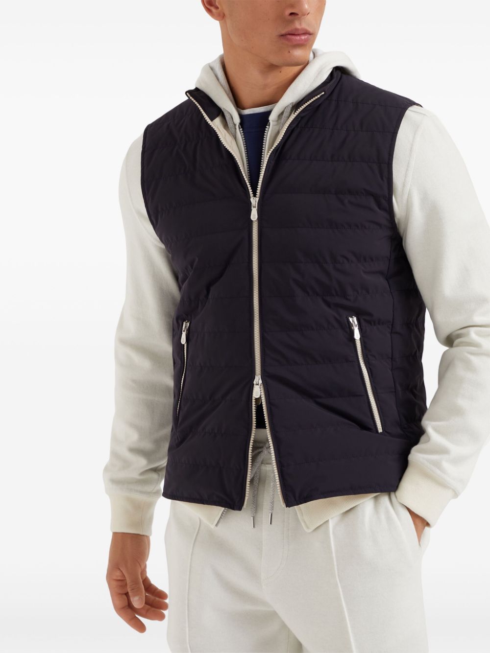 Brunello Cucinelli Navy Blue Down Vest