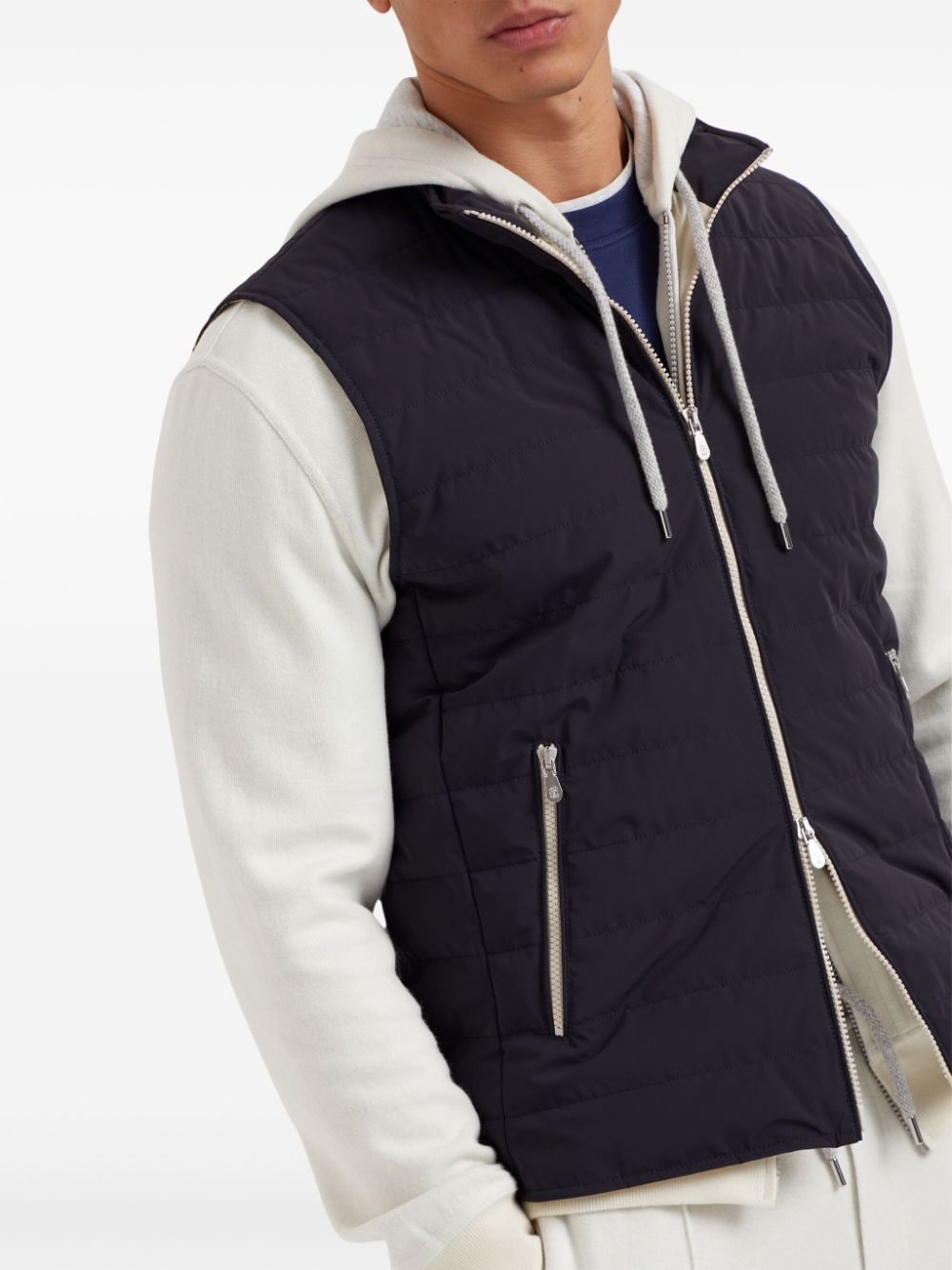 Brunello Cucinelli Navy Blue Down Vest