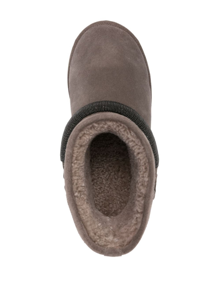 Brunello Cucinelli Suede Boots In Grey