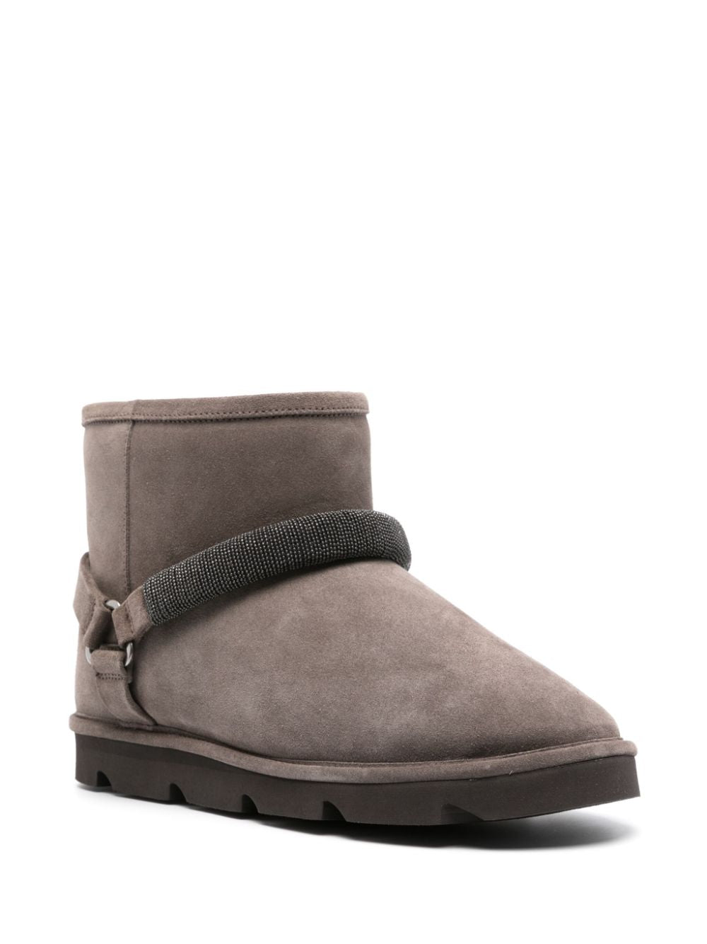 Brunello Cucinelli Suede Boots In Grey
