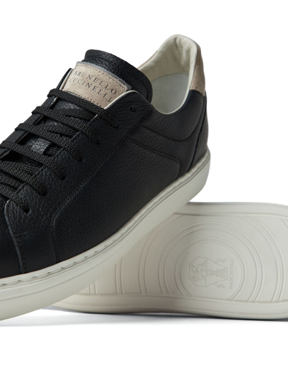 Brunello Cucinelli Leather Low Top Sneakers Black