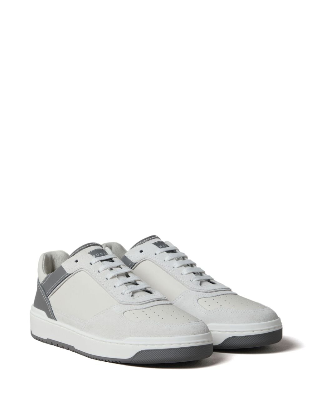 Brunello Cucinelli Suede And Leather Basket Sneakers White