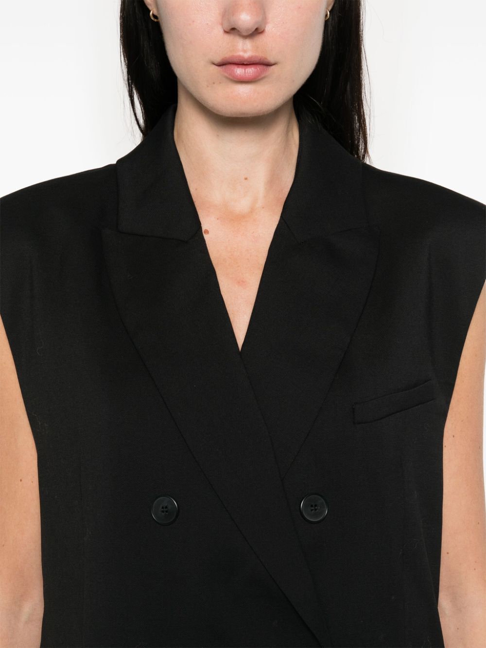 Iro Double Breasted Vest In Black