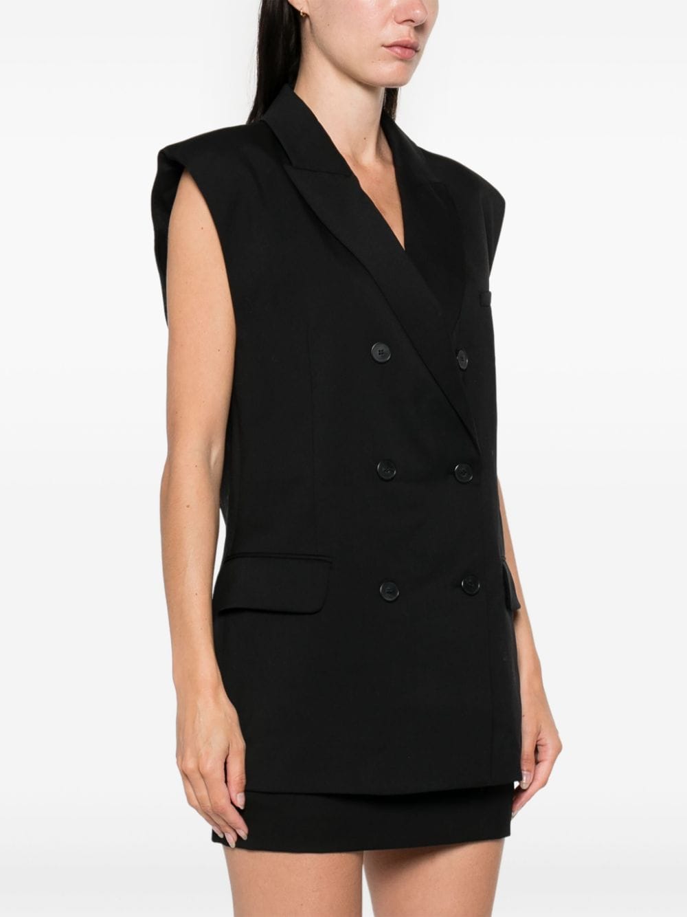 Iro Double Breasted Vest In Black