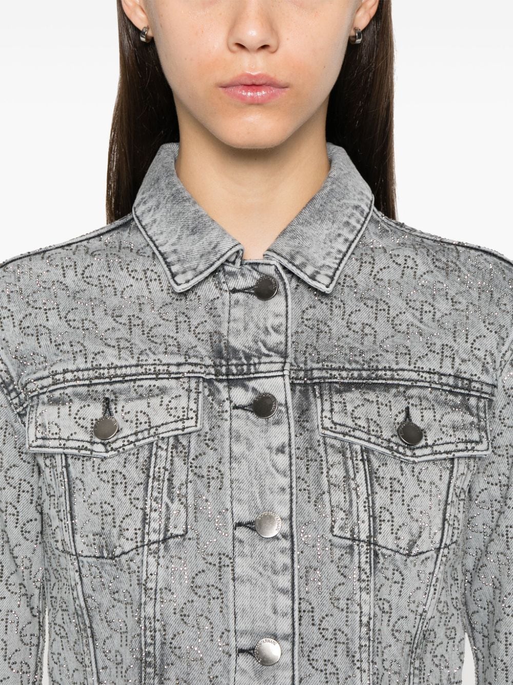 Emporio Armani Embellished Cropped Denim Jacket