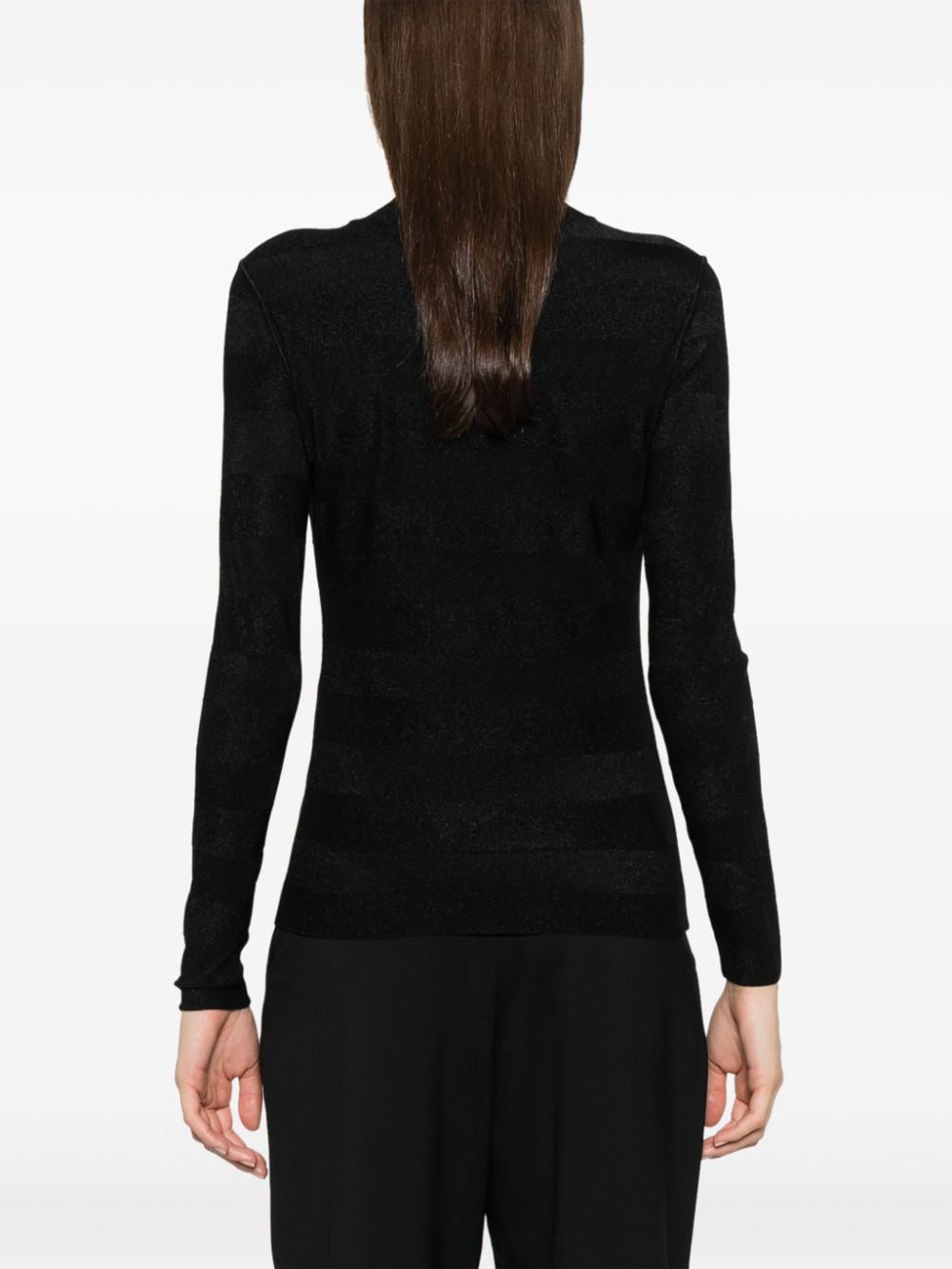 Emporio Armani Lurex Detail Mock Neck Sweater