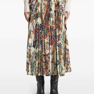 スカート ETRO Woman Skirt Yellow Cream WRFA009599SA5I6 X0803 Floral silk maxi skirt in yellow - Etro | Mytheresa