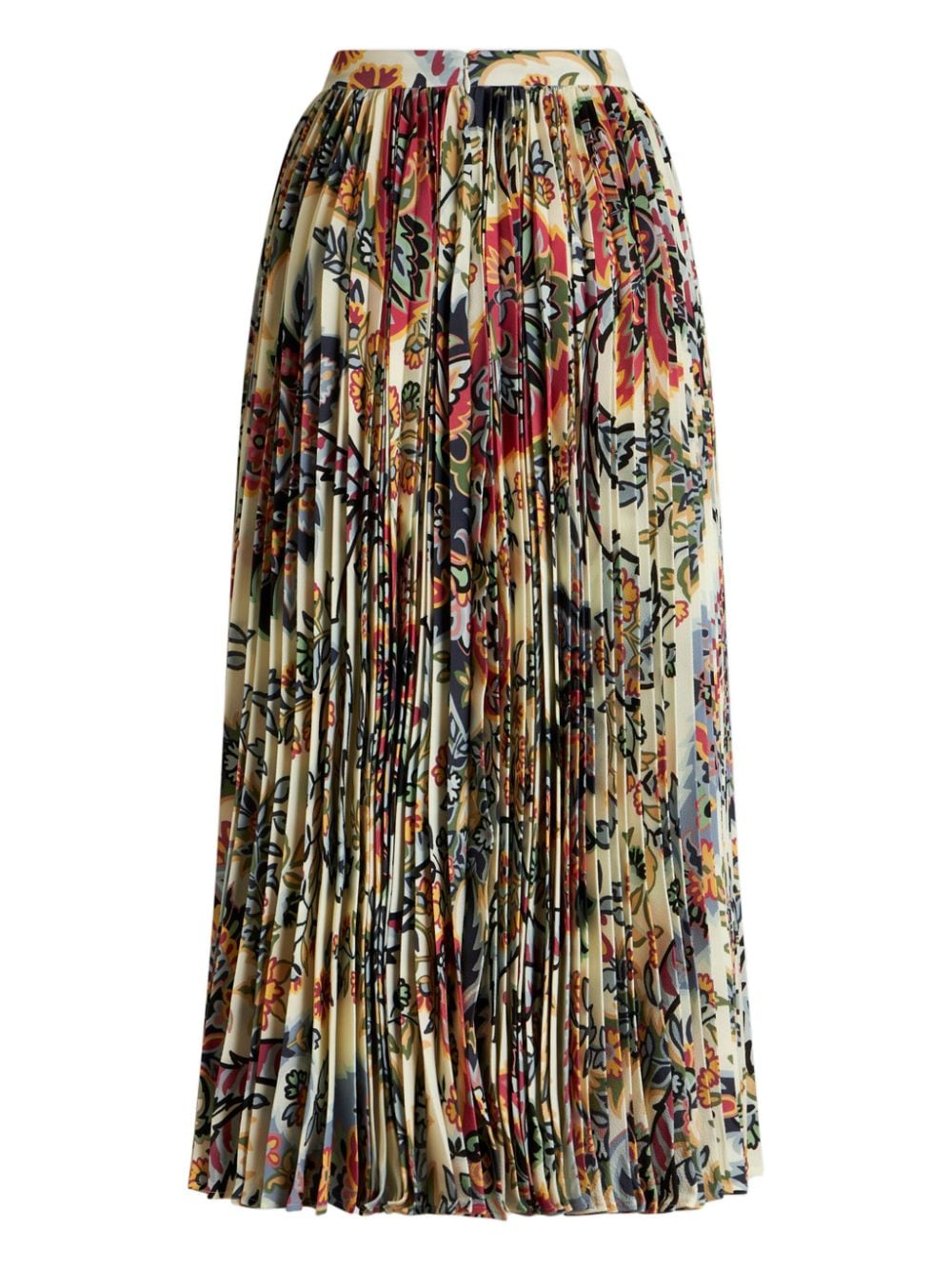 Etro Pleated Midi Skirt Beige