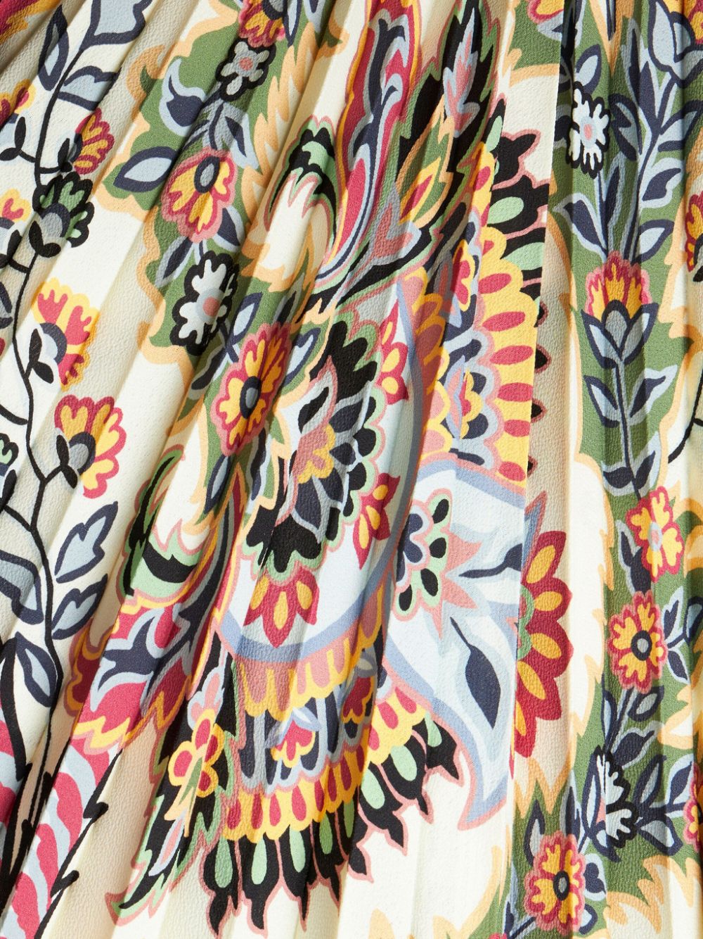 Etro Pleated Midi Skirt Beige