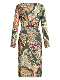 Etro Printed Jersey Tunic Dress In Green