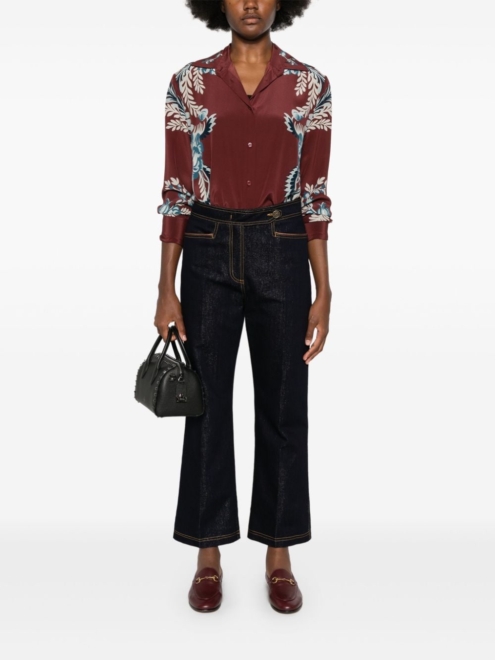 Etro Floral Print Silk Shirt