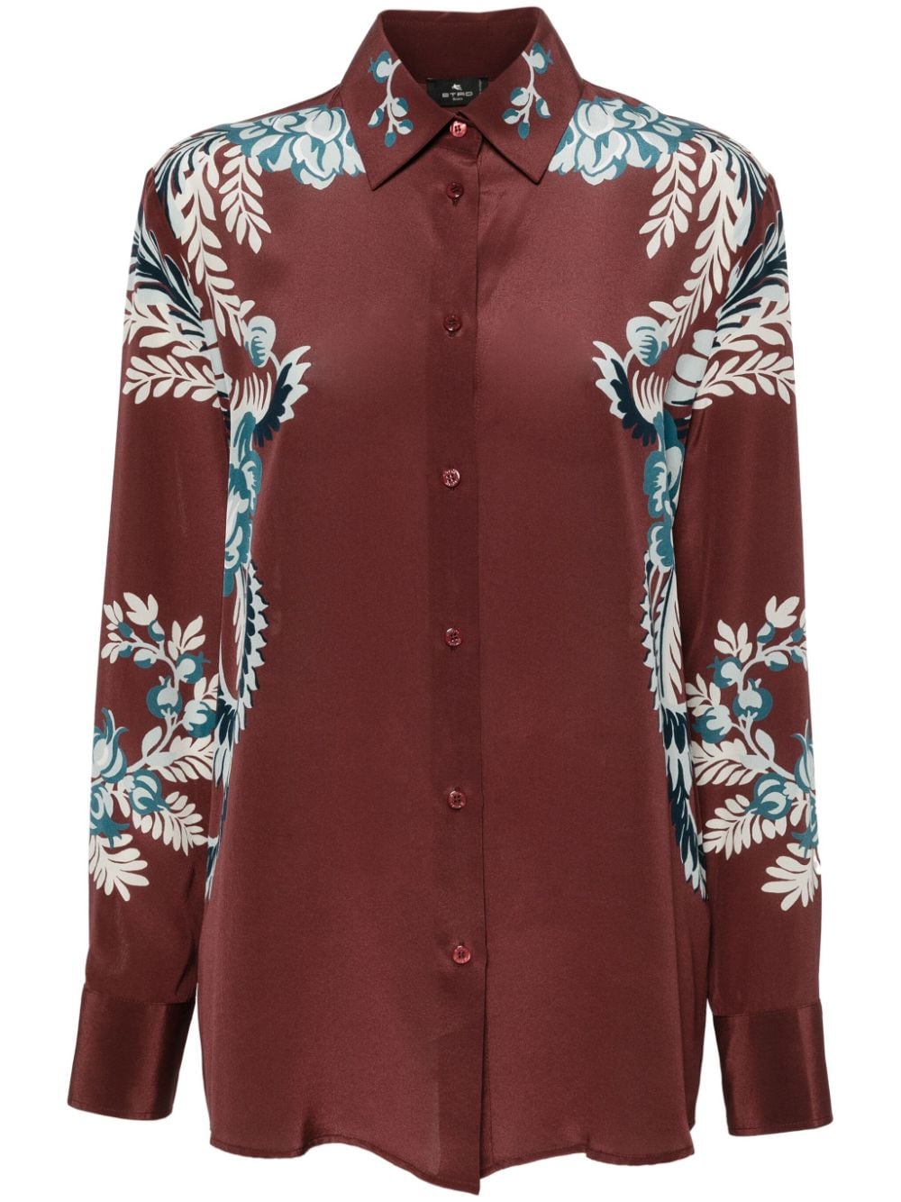 Etro Floral Print Silk Shirt