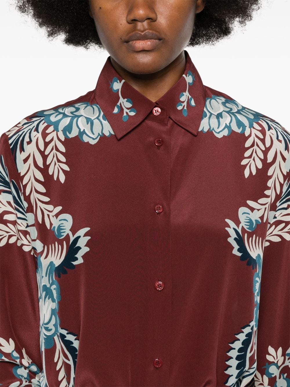 Etro Floral Print Silk Shirt