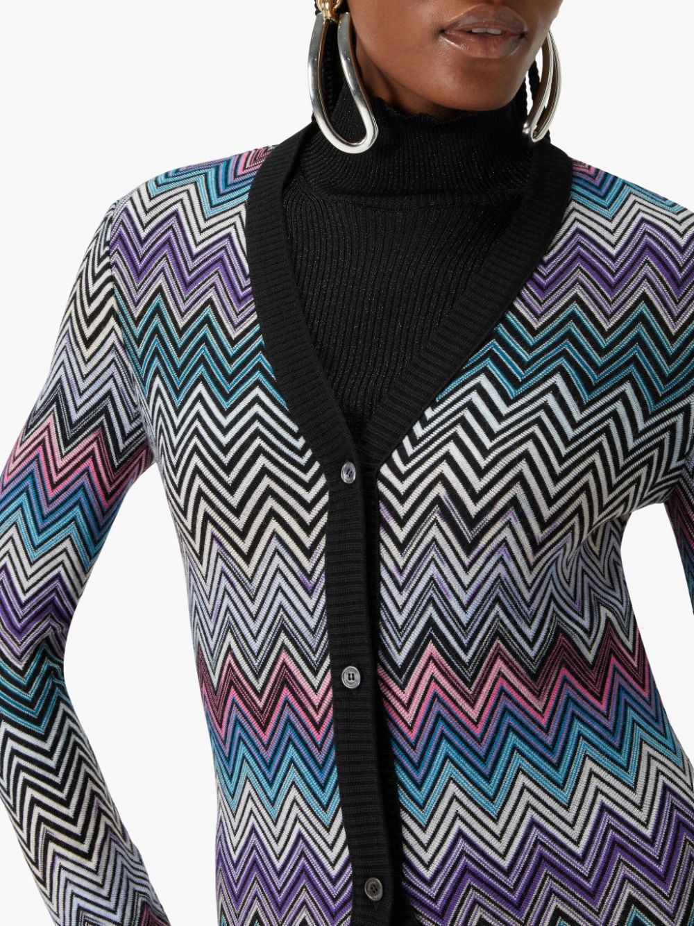 Missoni Zigzag Wool V-Neck Long Cardigan