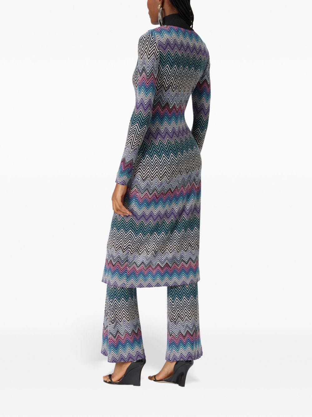 Missoni Zigzag Wool V-Neck Long Cardigan