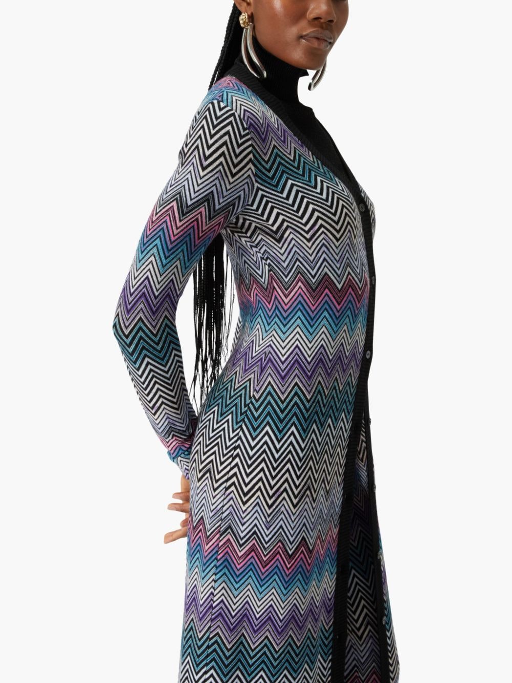 Missoni Zigzag Wool V-Neck Long Cardigan