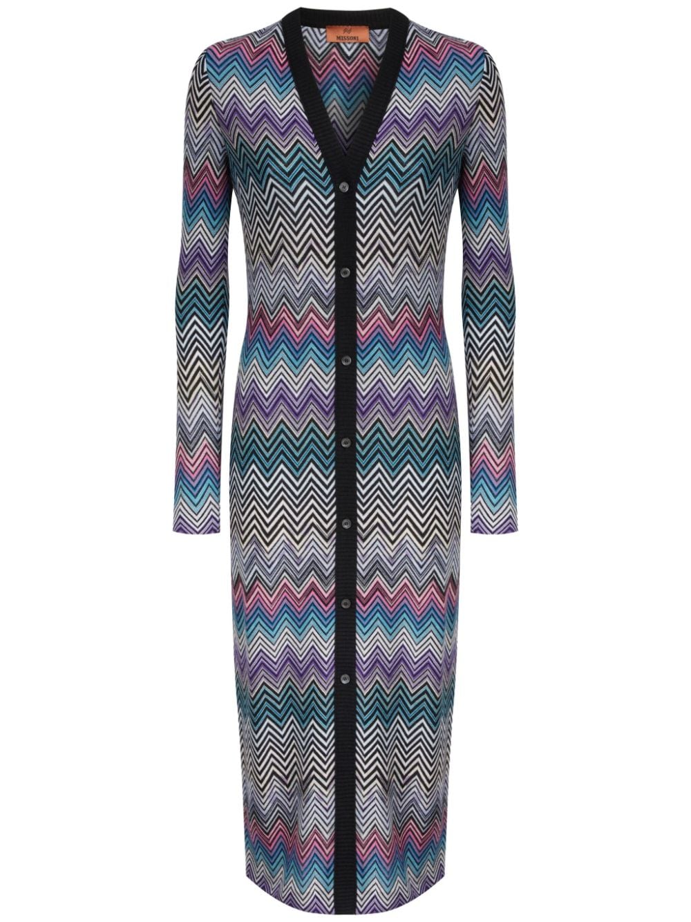 Missoni Zigzag Wool V-Neck Long Cardigan