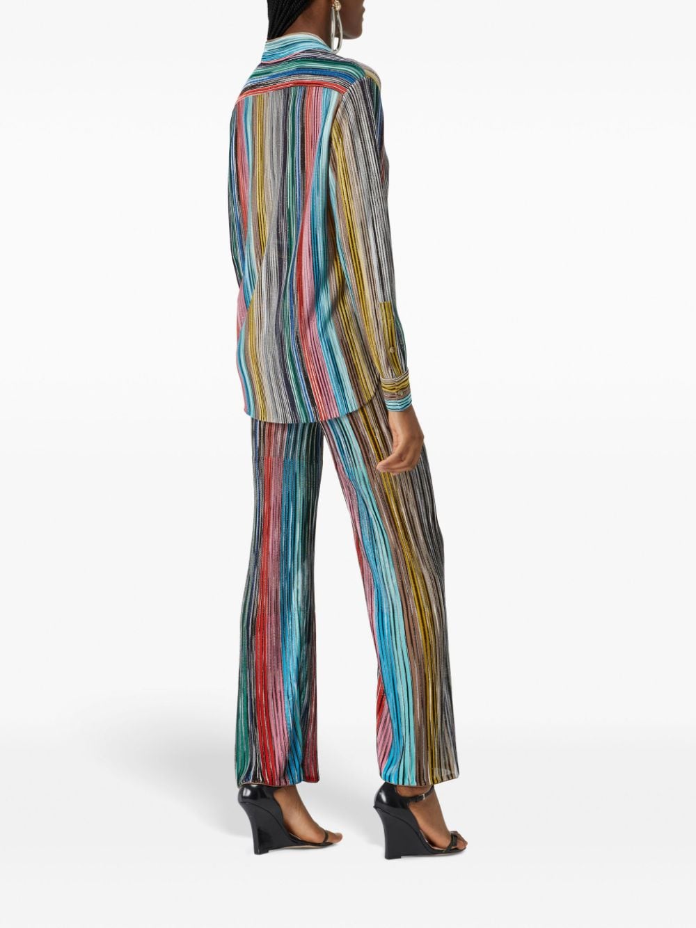 Missoni Metallic Striped Flared Pants