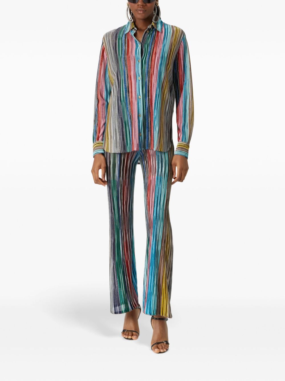 Missoni Metallic Striped Flared Pants