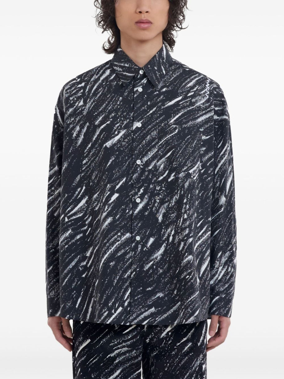 Marni Printed Cotton Shirt - Grey
