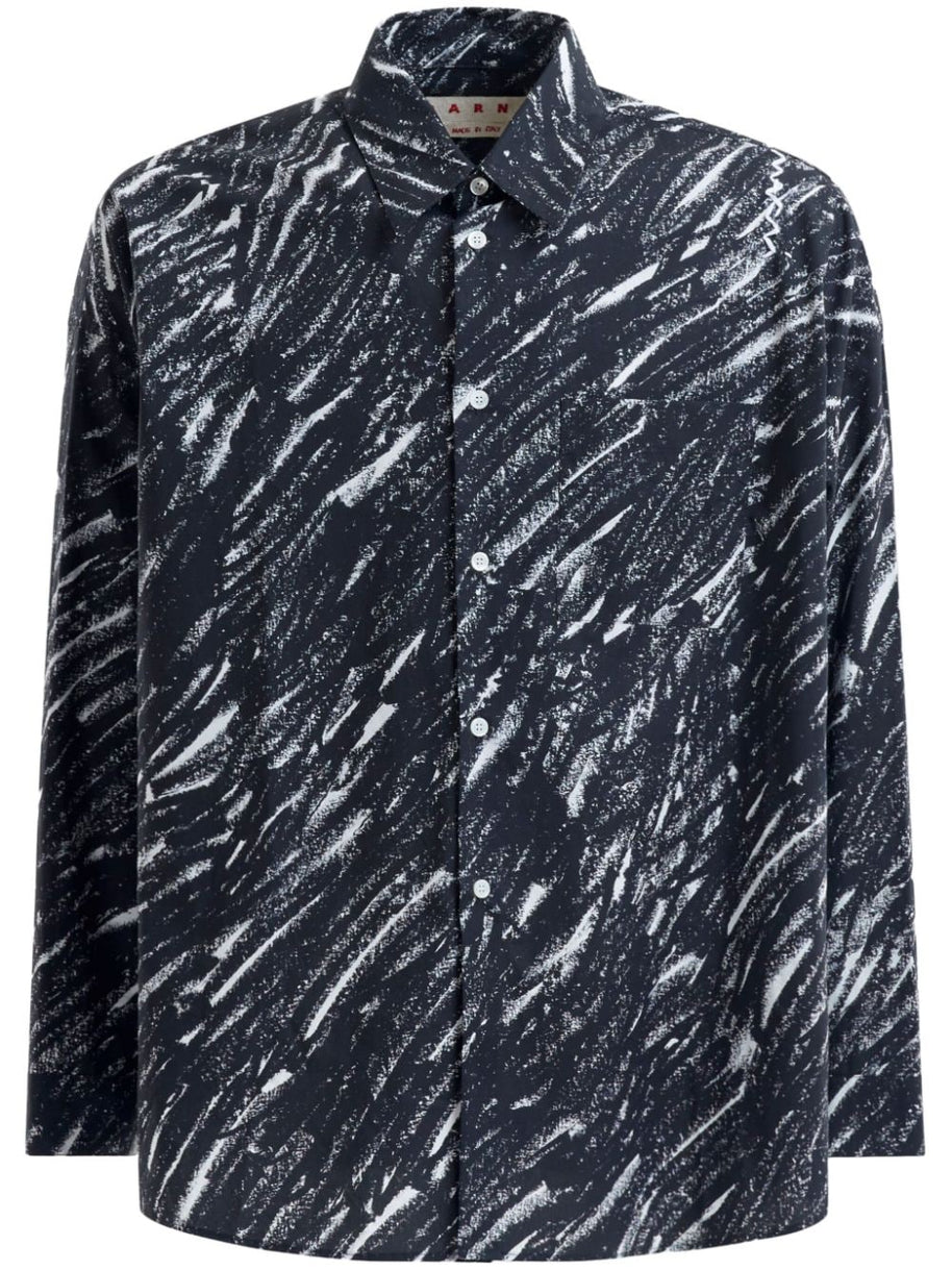 Marni Printed Cotton Shirt - Grey