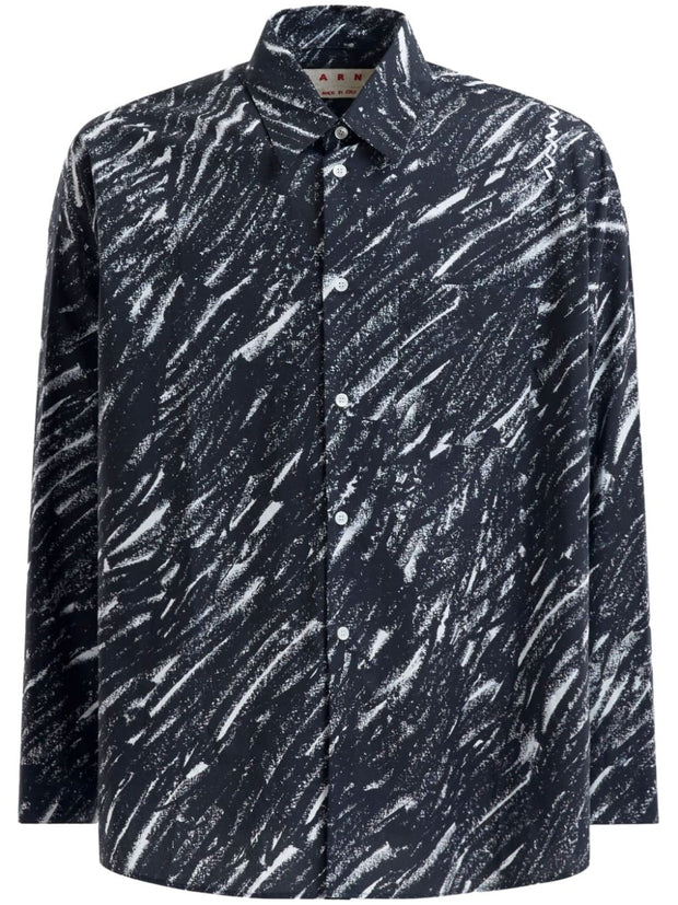 Marni Printed Cotton Shirt - Grey