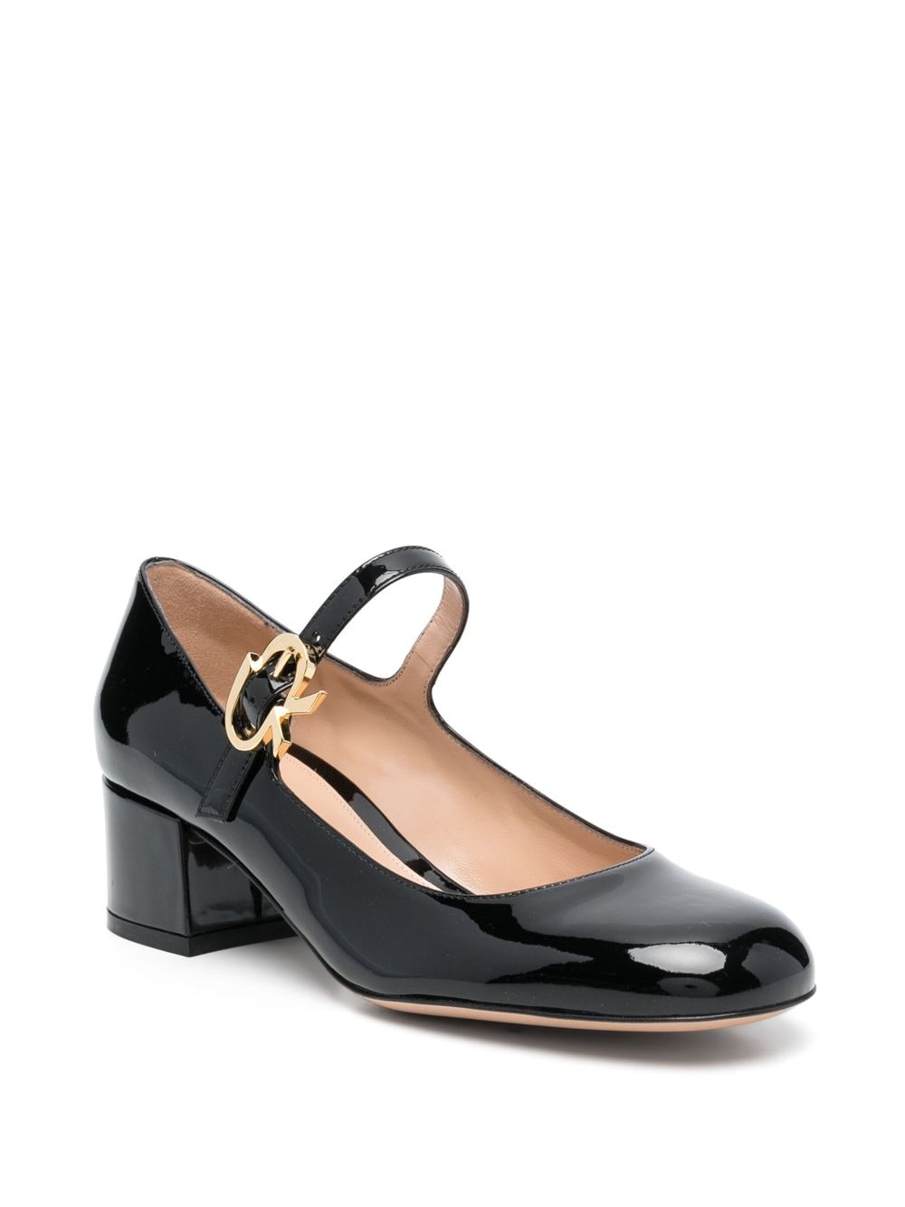 Gianvito Rossi Mary Ribbon Patent Leather Pumps