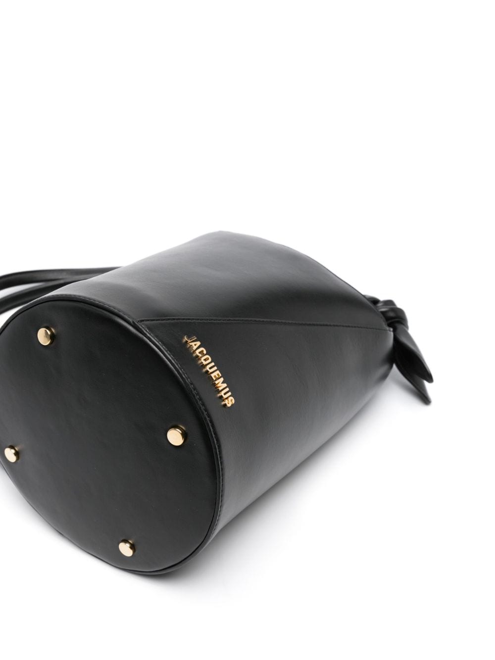 JACQUEMUS Le Petit Tourni Leather Bucket Bag Black