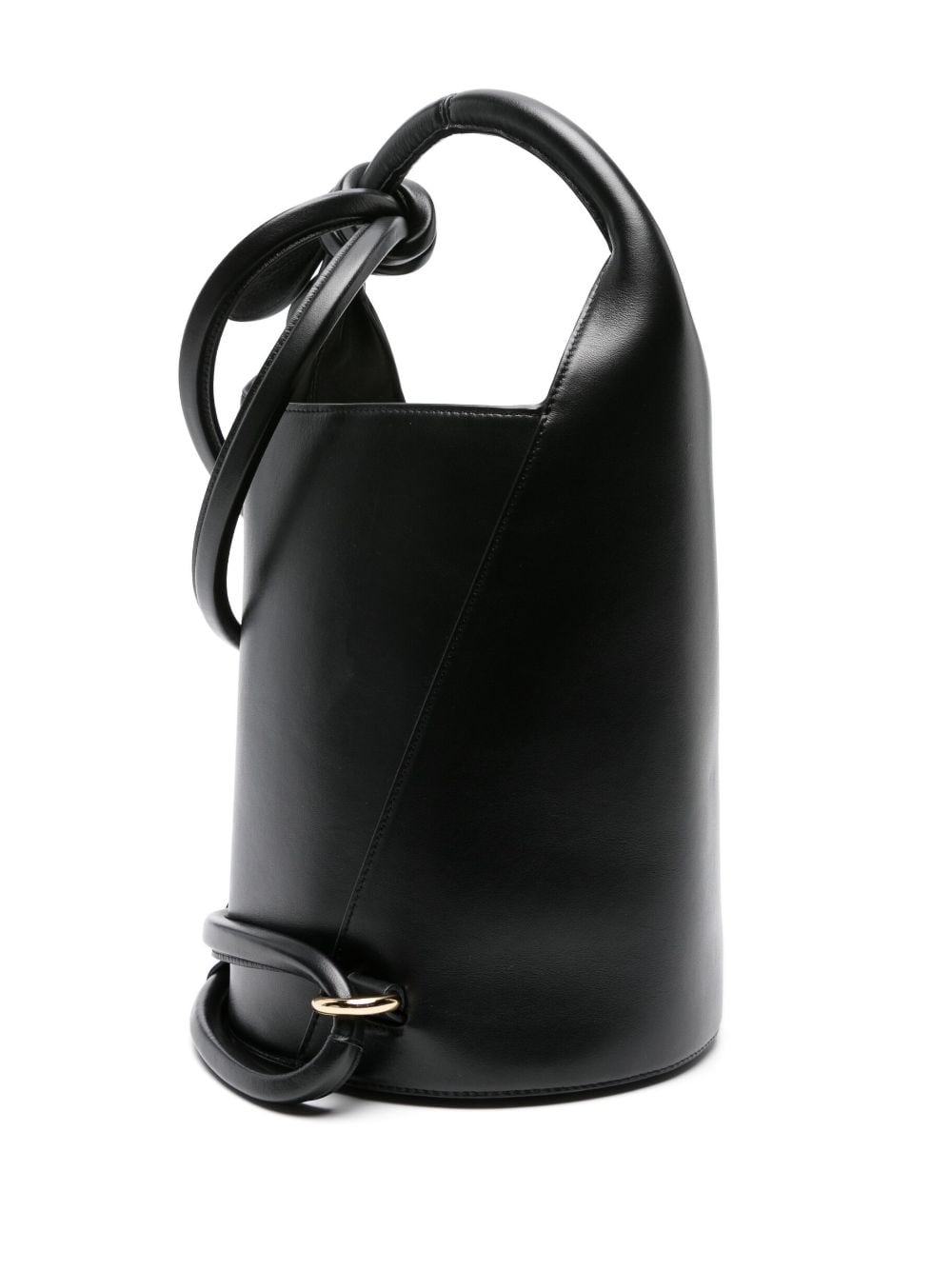 JACQUEMUS Le Petit Tourni Leather Bucket Bag Black