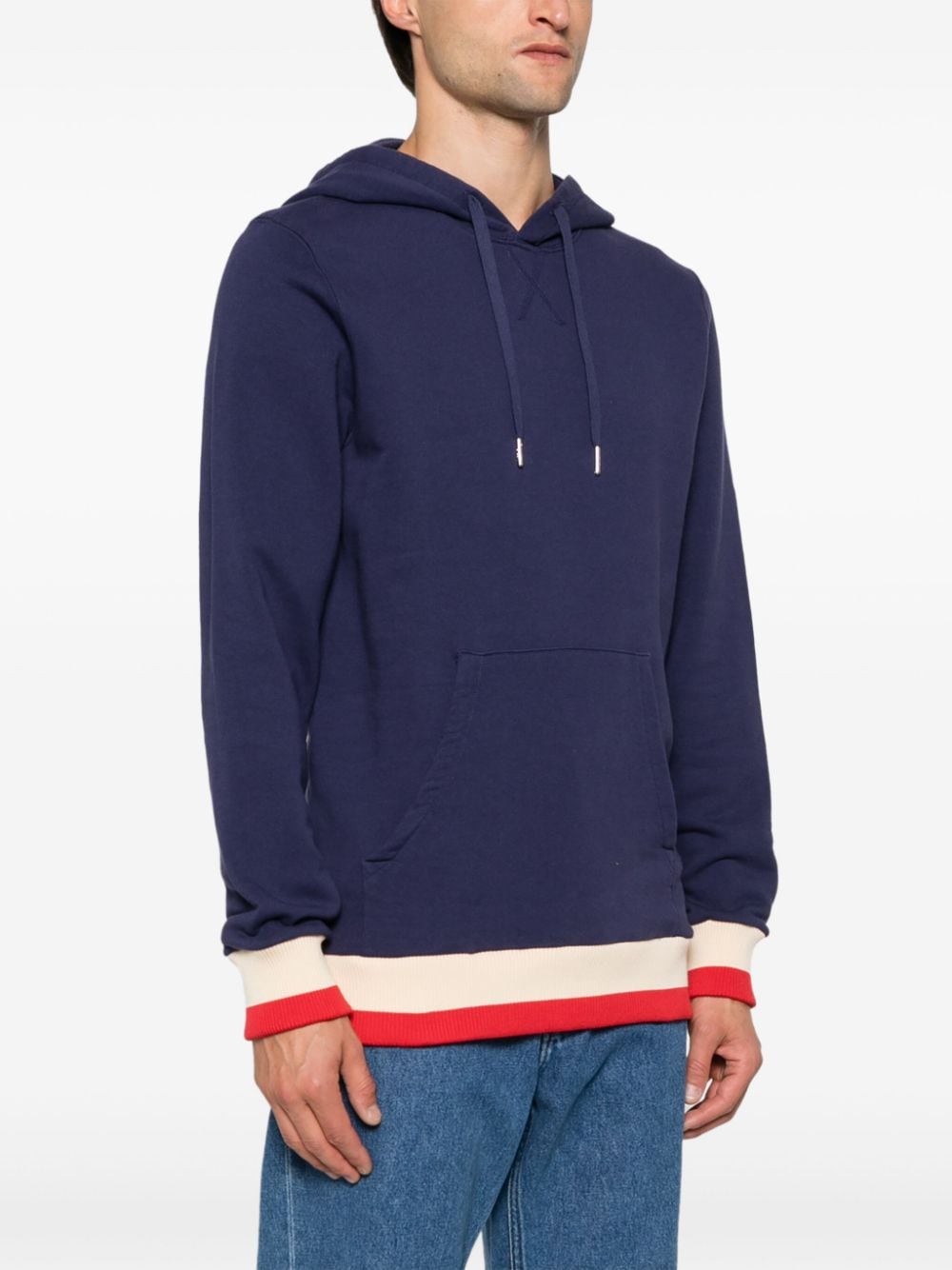 Golden Goose Cotton Jersey Hooded Sweatshirt Blue