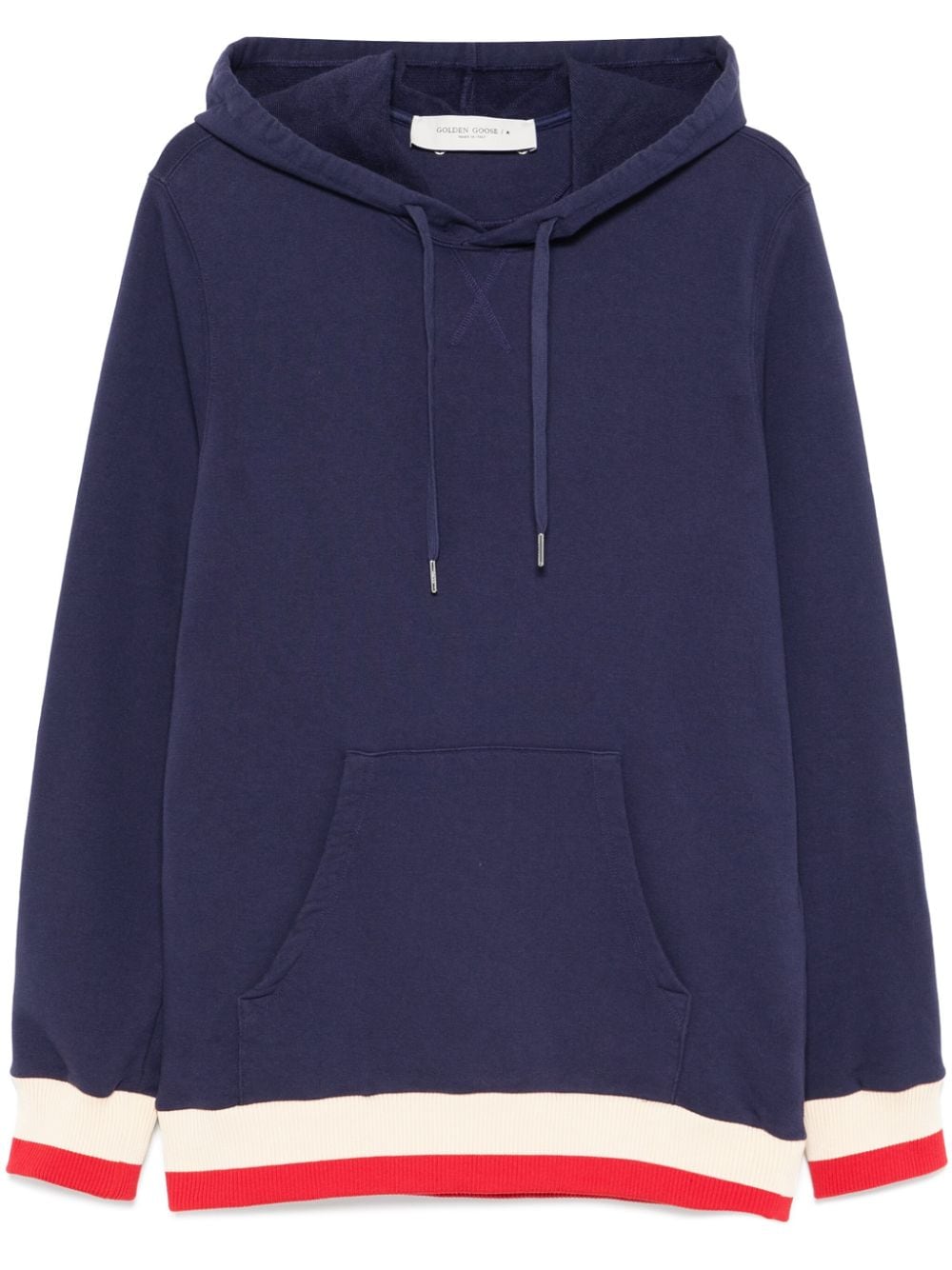 Golden Goose Cotton Jersey Hooded Sweatshirt Blue