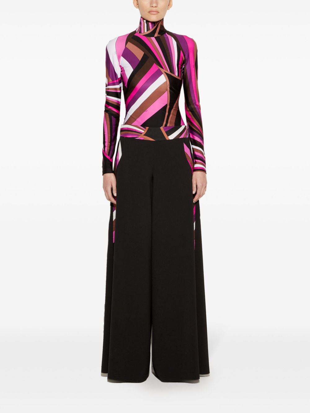 Pucci Iride Print High Neck Top