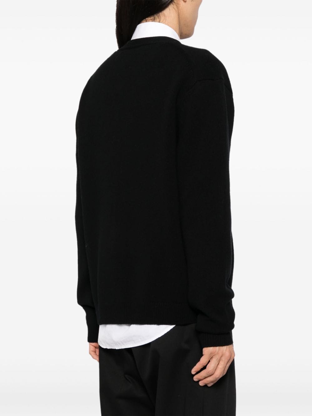 MAISON KITSUNE Fox Head Wool Cardigan Black