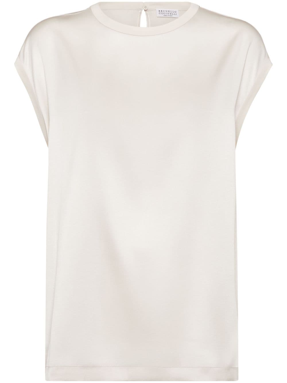 Brunello Cucinelli Silk Top Beige