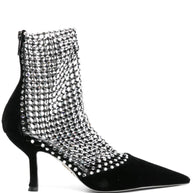 RENE' CAOVILLA Velvet Rhinestone Embellished Pumps