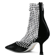RENE' CAOVILLA Velvet Rhinestone Embellished Pumps