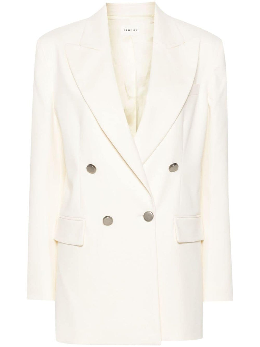 Parosh Double Breasted Blazer In White