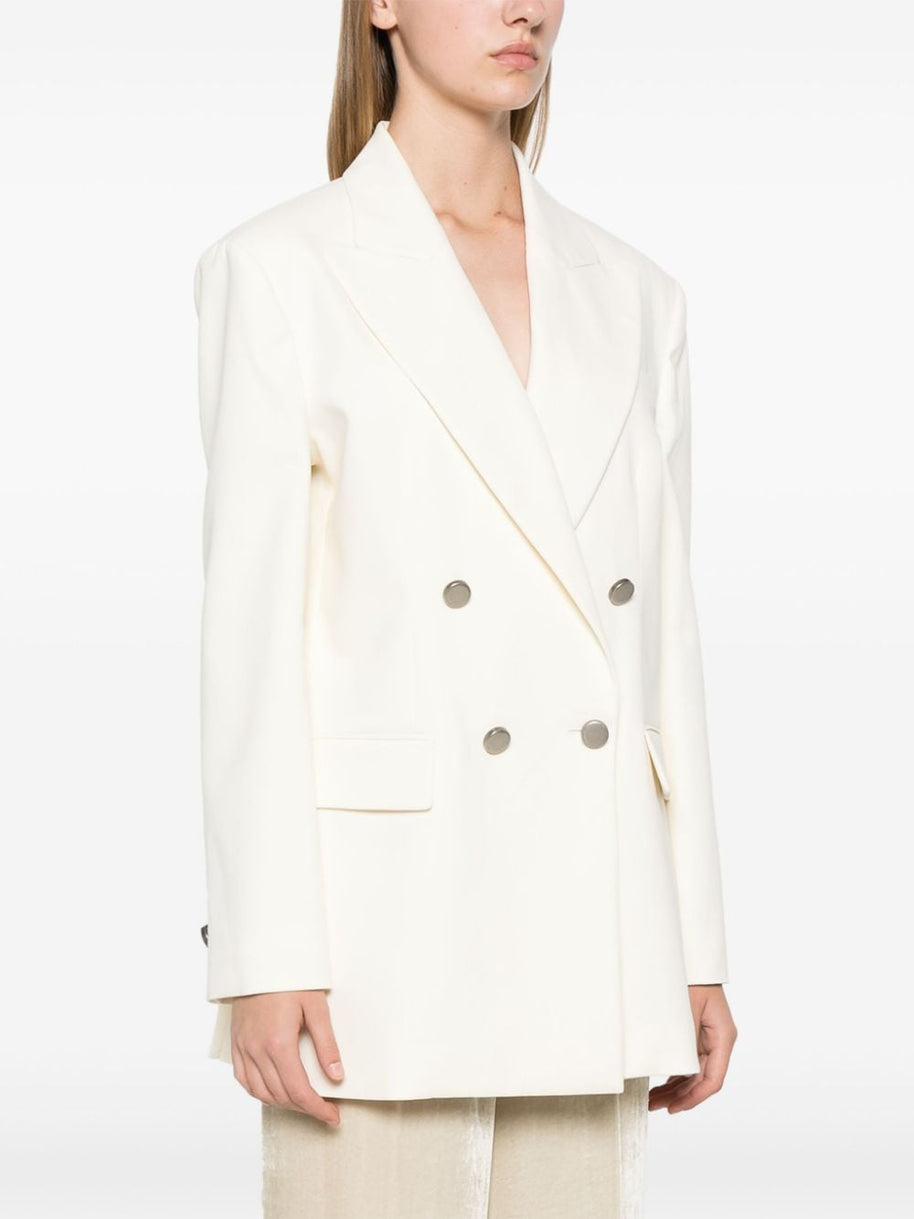 Parosh Double Breasted Blazer In White