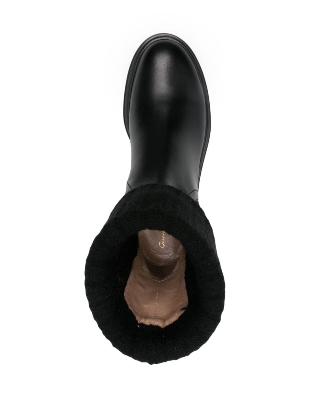 Gianvito Rossi Chelsea Knitted Leather Boots - Black