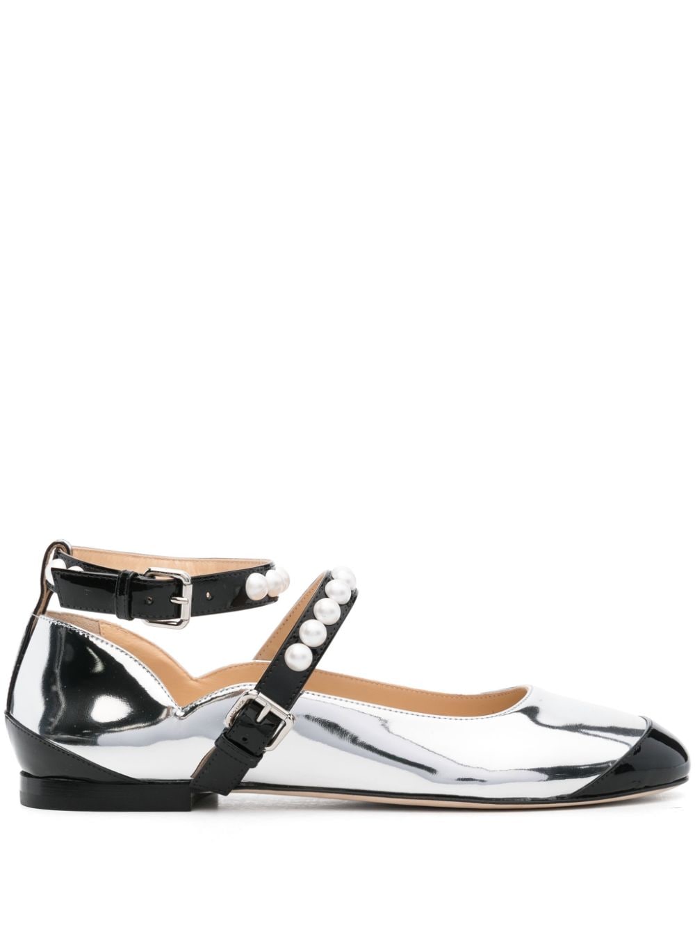 MACH & MACH Ballet Flats In Silver