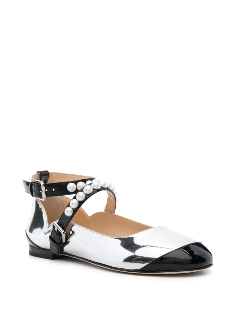 MACH & MACH Ballet Flats In Silver
