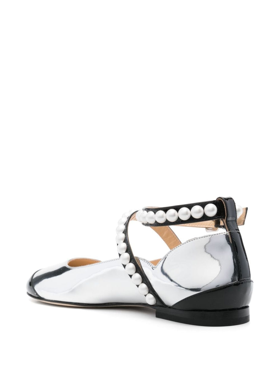 MACH & MACH Ballet Flats In Silver