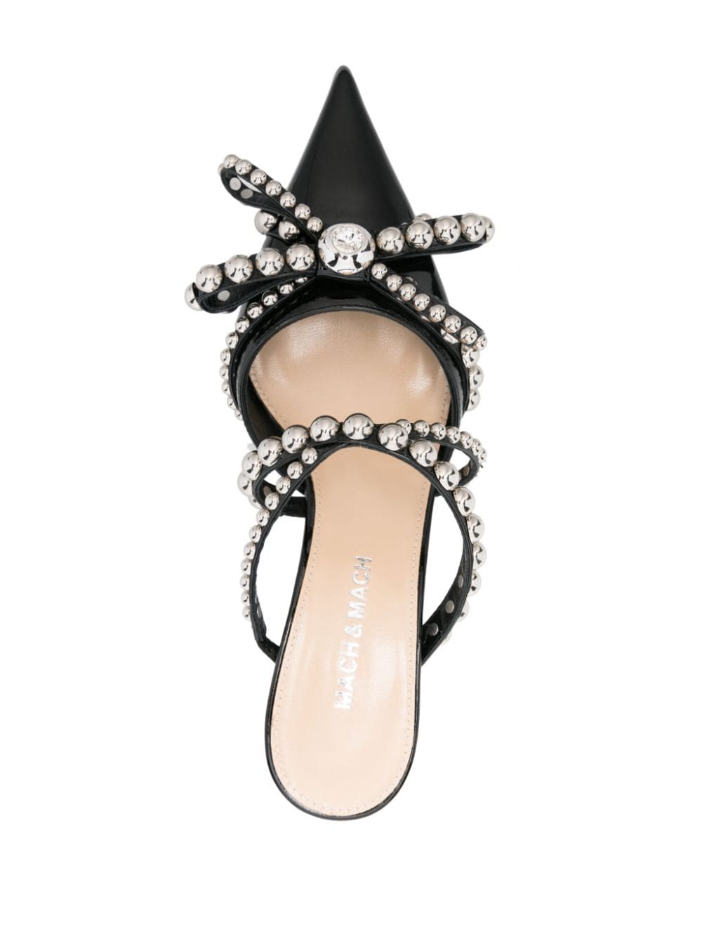 MACH & MACH Studded Patent Leather Mules