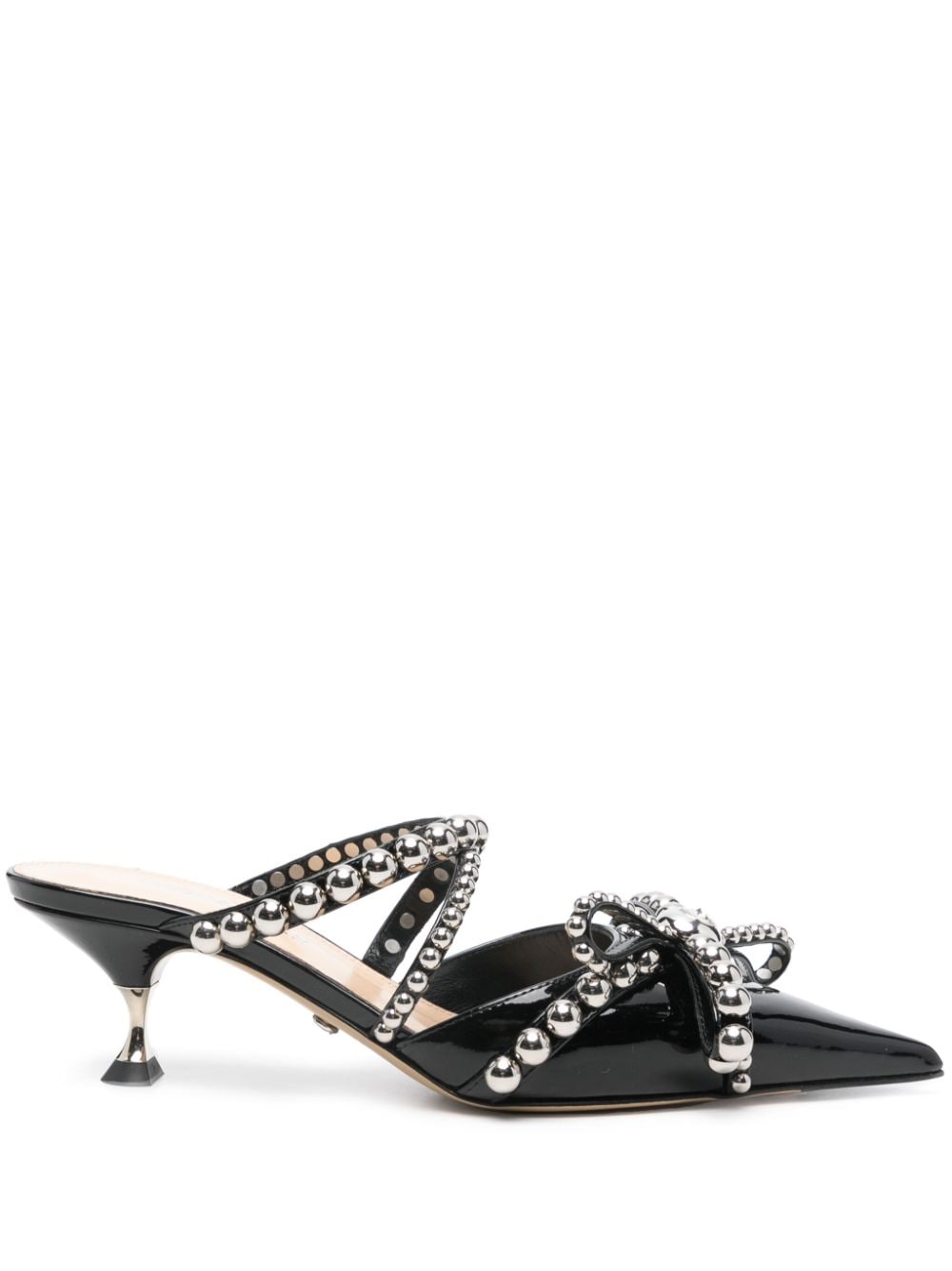 MACH & MACH Studded Patent Leather Mules