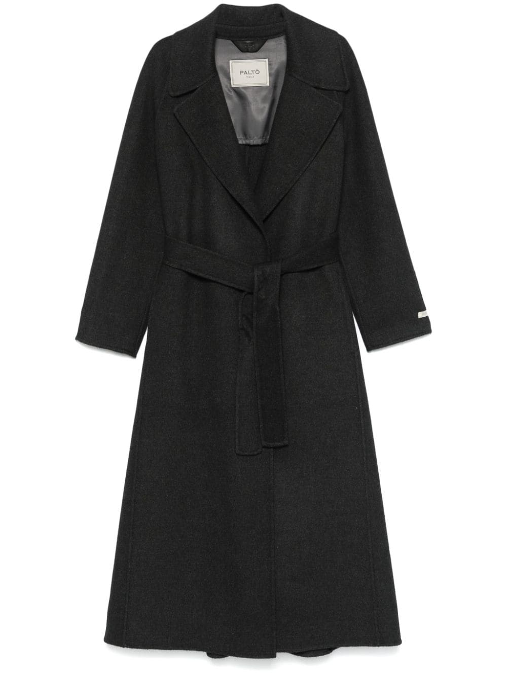 Paltò Belted Wool Coat In Grey