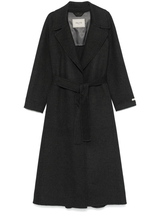 Paltò Paola Wool Belted Coat - Grey