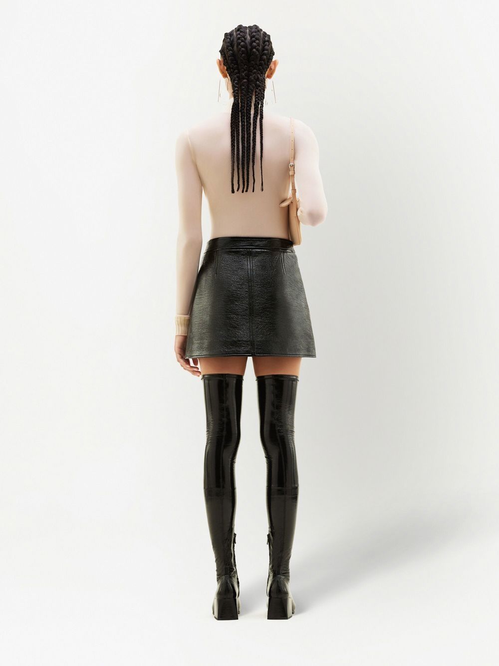 COURREGES RE-EDITION Stretch Faux Leather Mini Skirt