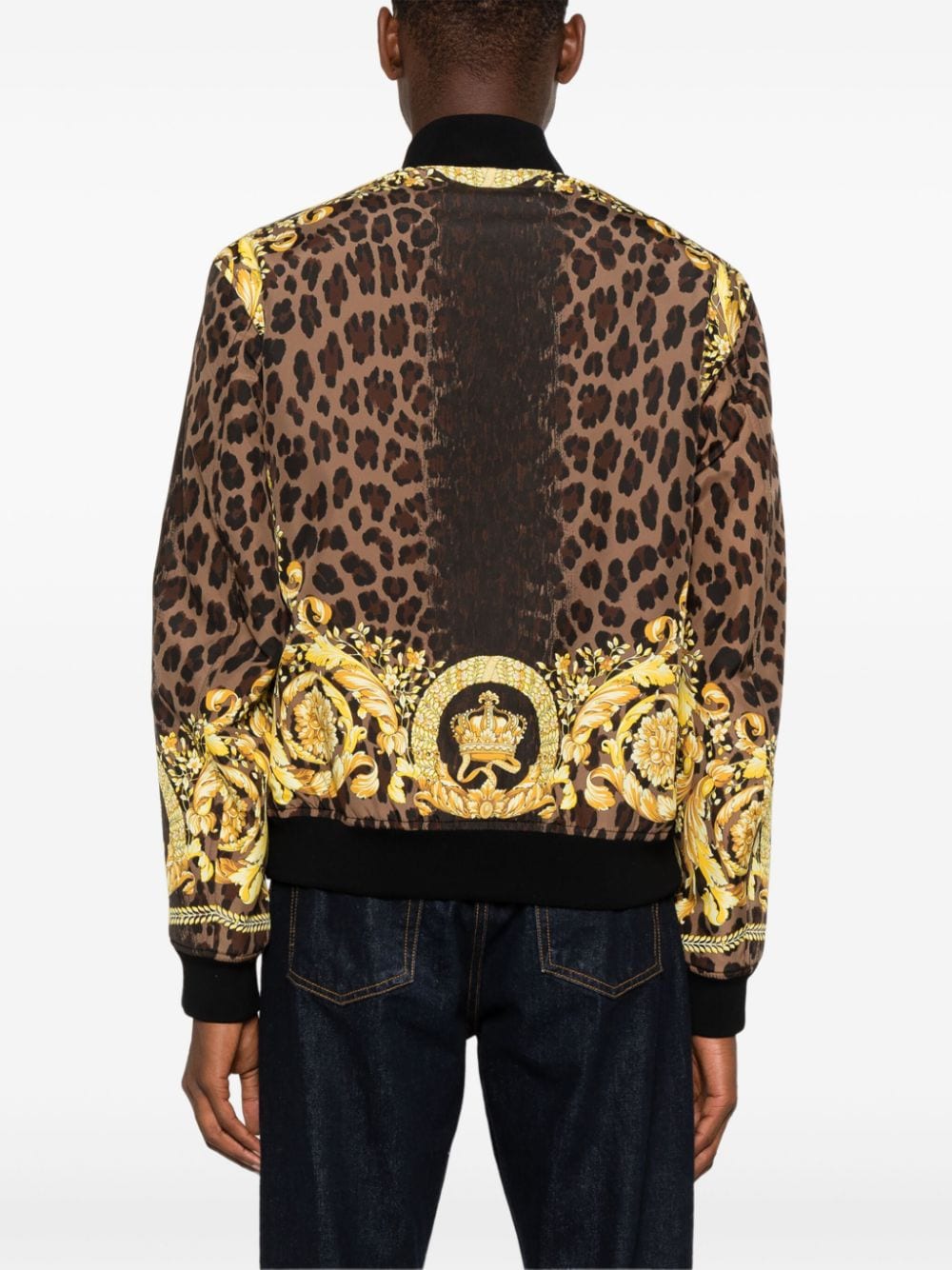 Versace Barocco Print Jacket Golden