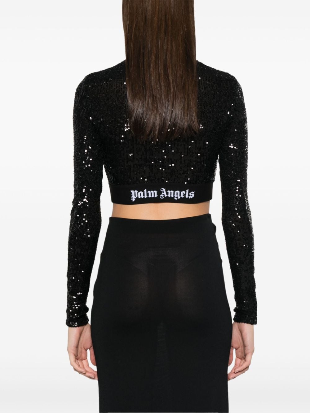 Palm Angels Sequin Cropped Top